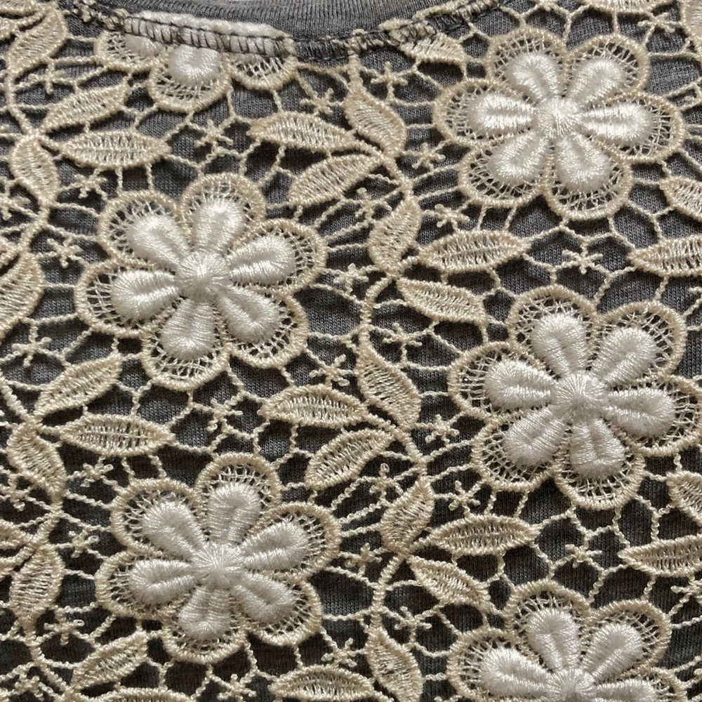 J.Crew Crocheted Lace Tank in Heather Fog Ash